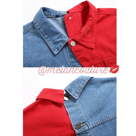 Separable Left&Right Ripped Slim Fit Denim Jacket - Picture 3 of 7